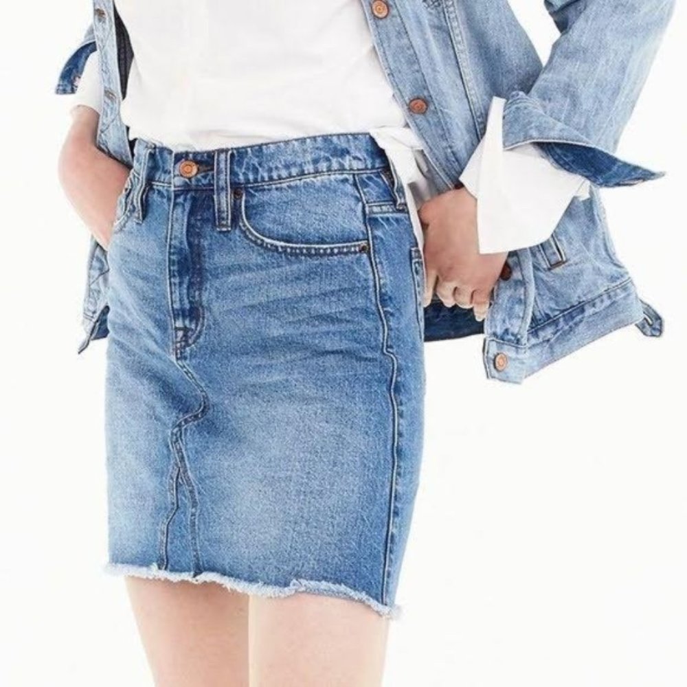 J.Crew Raw Hem Denim Skirt - Style #H4917 - Picture 3 of 16